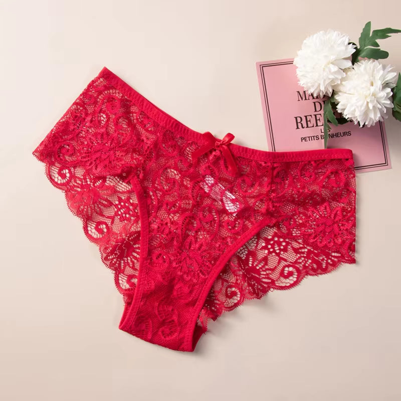 Ultra-Thin Lace Panties – Soft, Mid-Rise & Transparent Elegance