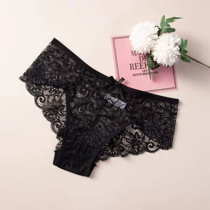 Ultra-Thin Lace Panties – Soft, Mid-Rise & Transparent Elegance