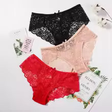 Ultra-Thin Lace Panties – Soft, Mid-Rise & Transparent Elegance