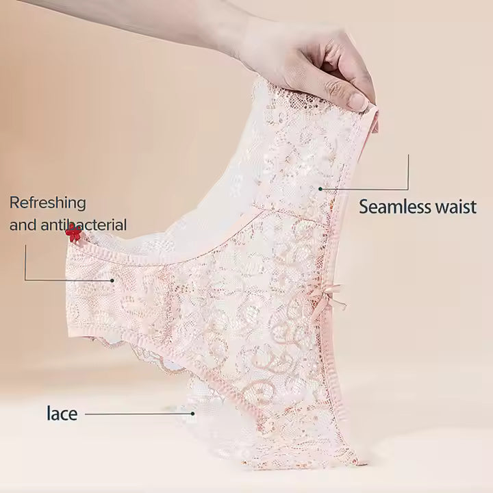 Ultra-Thin Lace Panties – Soft, Mid-Rise & Transparent Elegance