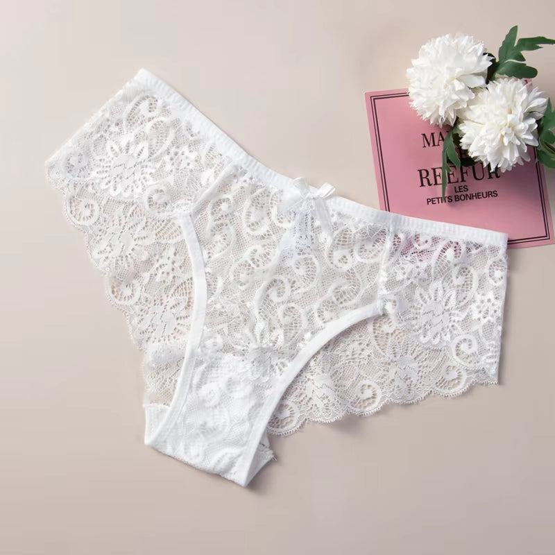 Ultra-Thin Lace Panties – Soft, Mid-Rise & Transparent Elegance
