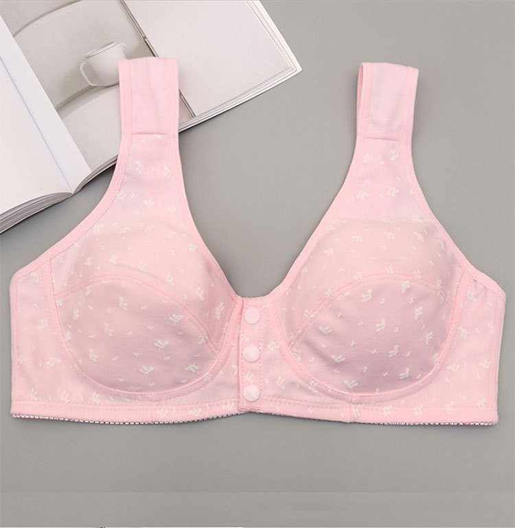 Cotton Front Button Bra – Comfortable, Easy-Snap Sleep & Sports Bra for Older Women